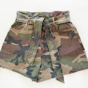 Marissa Webb Camo Paperbag Shorts